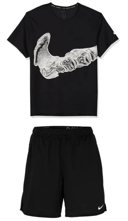 Run Division - T-shirt à imprimé graphique os - Noir