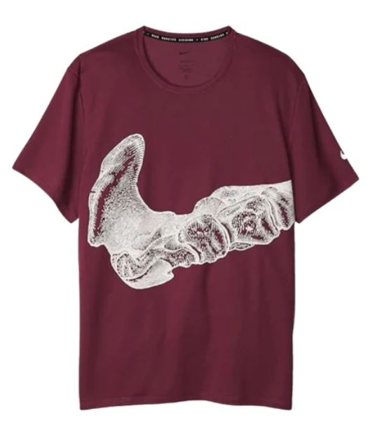 Run Division - T-shirt à imprimé graphique os - Bordeau